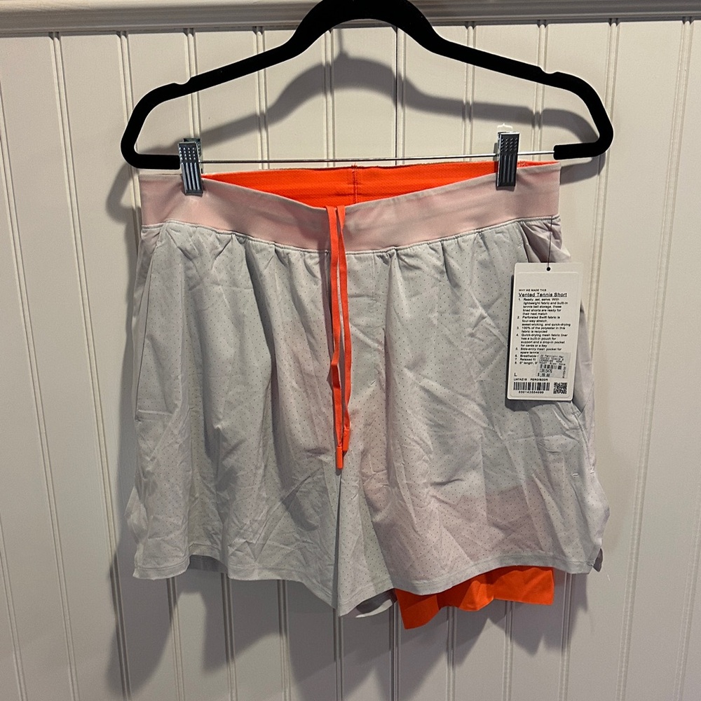 lululemon athletica Gray and Orange Athletic Shorts